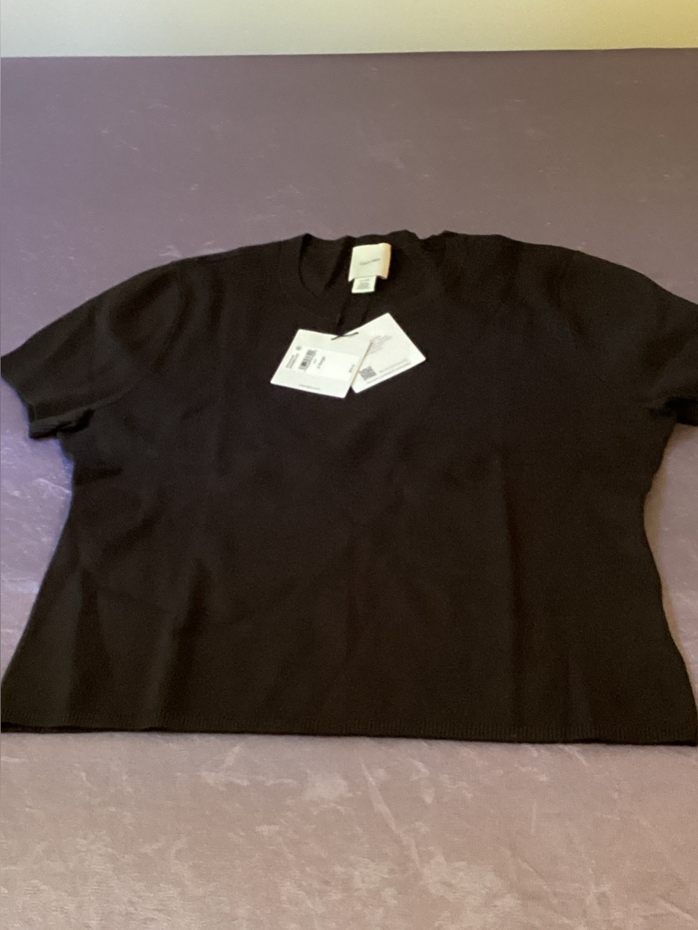 Calvin Klein Black Short Sleeve Knit Top